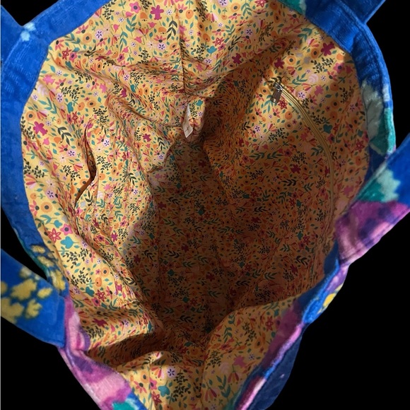 Matilda Jane Beach Tote Floral Polka Dot Colorful Terrycloth Carryall Bag - Picture 4 of 4